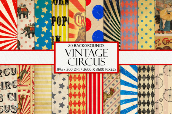 Download Vintage Circus Scrapbook Paper - Scrapbook paper Collection