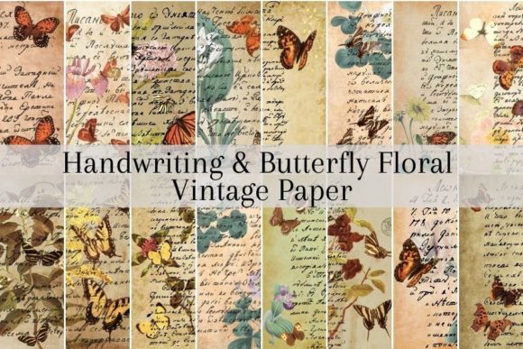 Download Handwriting Butterfly Floral Vintage - Premium Resources